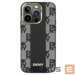Другой аксессуар для телефона DKNY  DKNY Leather Checkered Mono Pattern MagSafe Case for iPhone 15 Plus / 14 Plus - Black 
