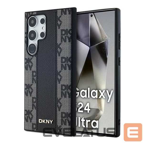 Другой аксессуар для телефона DKNY DKNY Leather Checkered Mono Pattern MagSafe Case for Samsung Galaxy S24 Ultra - Black