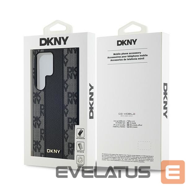 Другой аксессуар для телефона DKNY DKNY Leather Checkered Mono Pattern MagSafe Case for Samsung Galaxy S24 Ultra - Black