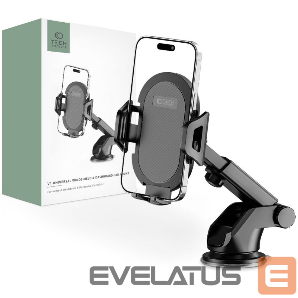 Авто держатель Tech-Protect Tech-Protect V1 Car Phone Holder for Windshield/Cockpit - Black