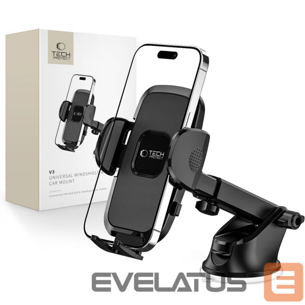 Авто держатель Tech-Protect Tech-Protect V3 Car Phone Holder for Windshield/Cockpit - Black