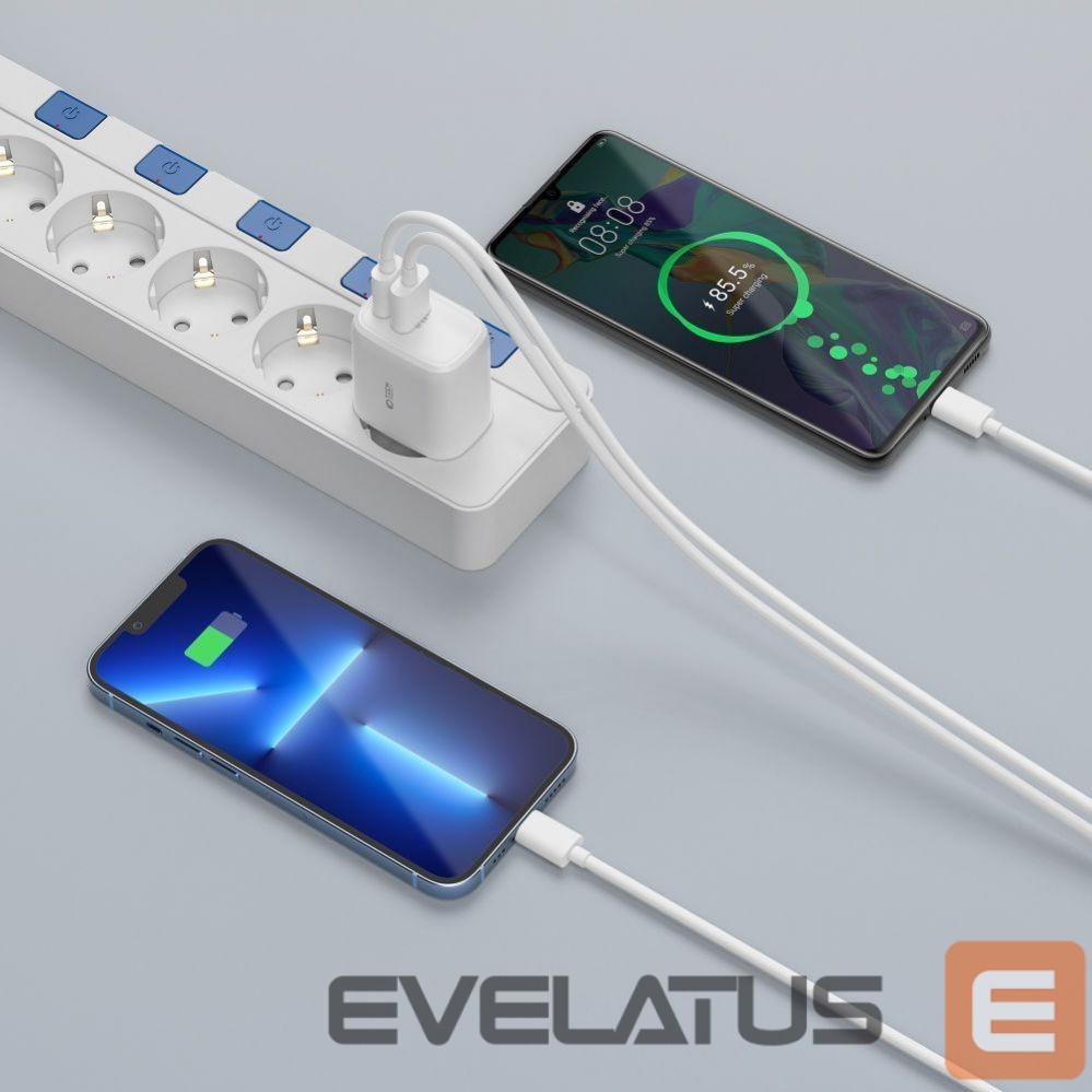Адаптер Tech-Protect White \ z kablem USB-C \ USB-A (female) || USB-C (męski)