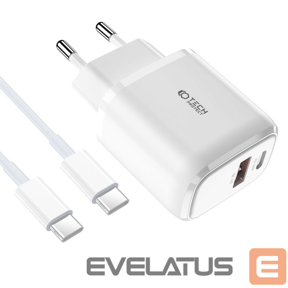 Адаптер Tech-Protect White \ z kablem USB-C \ USB-A (female) || USB-C (męski)