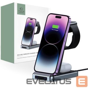 Адаптер Tech-Protect  Tech-Protect QI15W-A26 Inductive Charger 15W 3in1 for Smartphone / Headphones / Apple Watch - Black 