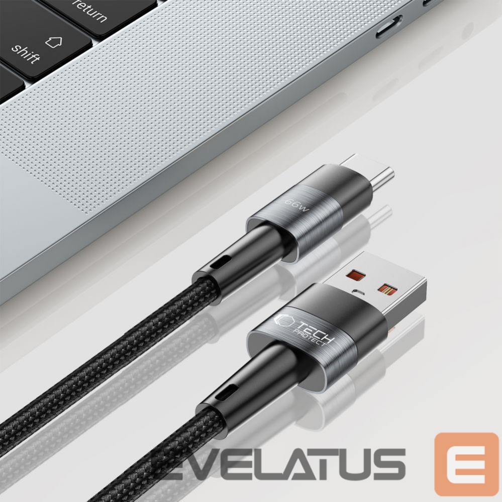 Кабель Tech-Protect Tech-Protect UltraBoost USB-C / USB-A Cable 66W 6A 0.25m - Gray