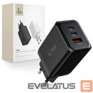 Адаптер Tech-Protect  Tech-Protect C65W charger 2x USB-C PD 65W / USB-A QC 3.0 - black 
