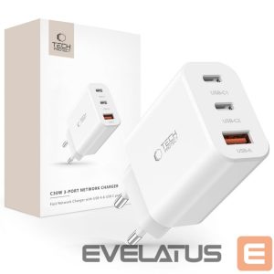 Адаптер Tech-Protect  Tech-Protect NC30W charger 2x USB-C PD 30W / USB-A QC 3.0 - white 