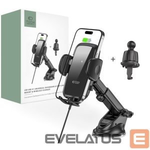 Авто держатель Tech-Protect Universal Tech-Protect CM15W-V1 Car Phone Holder with 15W Inductive Charger for Cockpit/Air Vent - Black Black