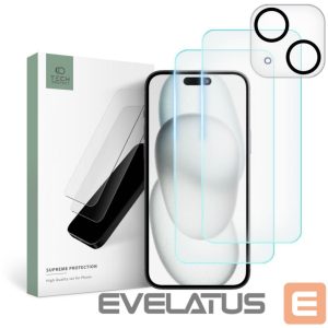 Защитное стекло Tech-Protect  Tech-Protect Supreme Set for iPhone 15 2x tempered glass for display / tempered glass for camera 
