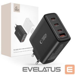 Адаптер Tech-Protect  Tech-Protect NC100W-GAN charger network GaN 3x USB-C PD 100W / USB-A QC 3.0 - black 