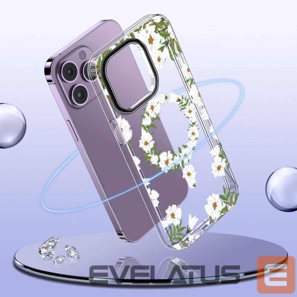 Чехол на заднюю панель Tech-Protect Flowers || Leaves \ White || Transparent