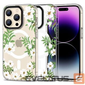 Чехол на заднюю панель Tech-Protect  Flowers || Leaves \ White || Transparent 