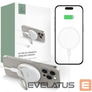 Адаптер Tech-Protect  Tech-Protect QI15W-A33 Inductive Charger with MagSafe and Stand with USB-A / USB-C Cable - White 