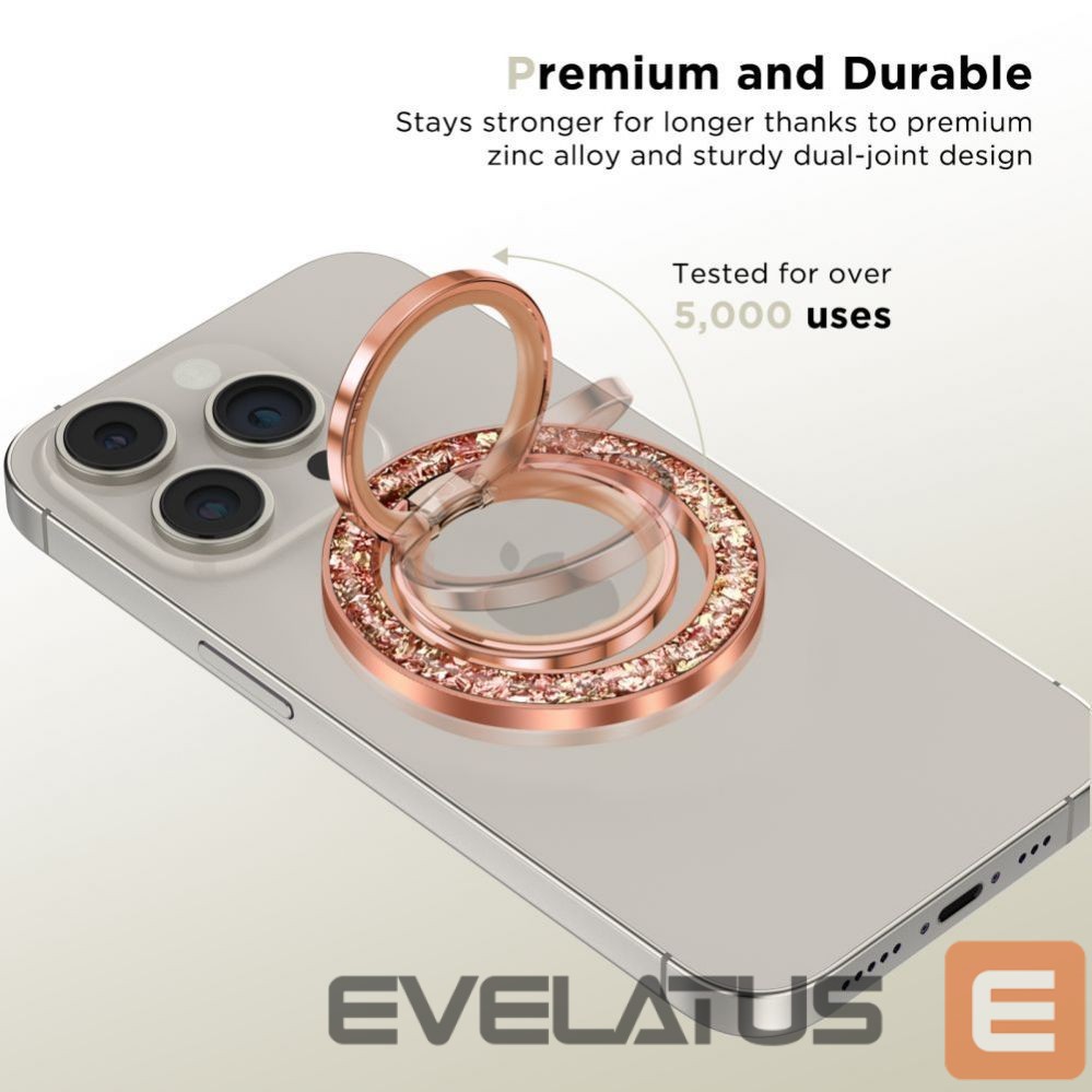 Авто держатель Tech-Protect Tech-Protect MMR200 magnetic holder / ring with MagSafe - pink with crystals
