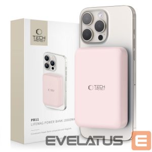 Внешний аккумулятор Tech-Protect  Tech-Protect LifeMag PB11 Powerbank with MagSafe 10000mAh 15W USB-C port - pink + USB-C cable 