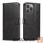 Чехол на заднюю панель Hurtel  Leather Book Case for iPhone 16 Pro - black 