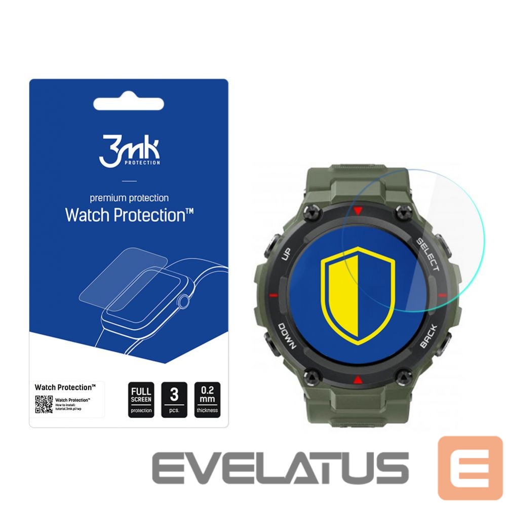Защитное стекло 3MK 3mk Watch Protection v. FlexibleGlass hybrid glass on Xiaomi Amazfit T-Rex 1.3