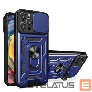 Чехол на заднюю панель Hurtel  Hybrid Armor Camshield iPhone 16 Pro Armored Case with Camera Cover and Stand - Blue 