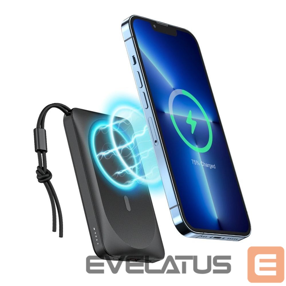 Внешний аккумулятор Veger Powerbank compatible with Magsafe Veger MagOn (VP1151 / W1151) PD QC3.0 2A 20W with wireless charging 10000 mAh white