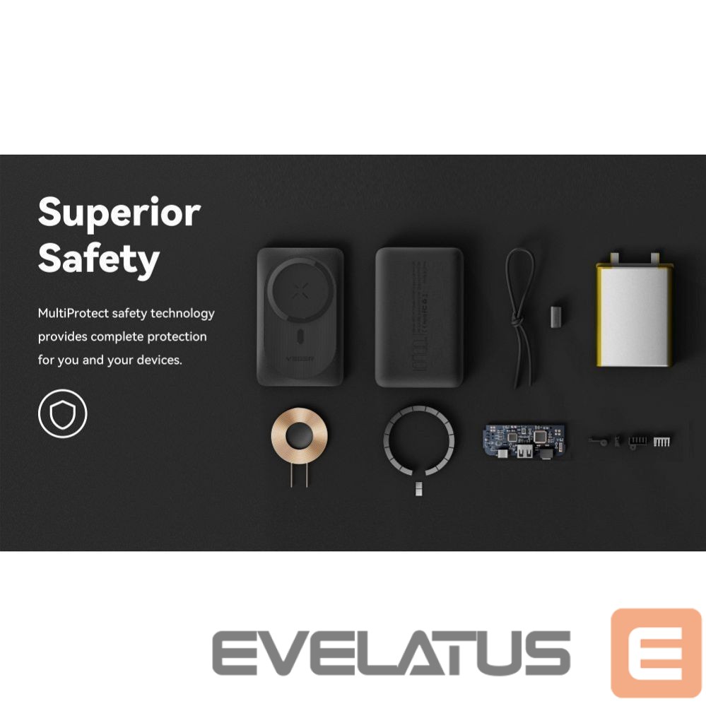 Внешний аккумулятор Veger Powerbank compatible with Magsafe Veger MagOn (VP1151 / W1151) PD QC3.0 2A 20W with wireless charging 10000 mAh white