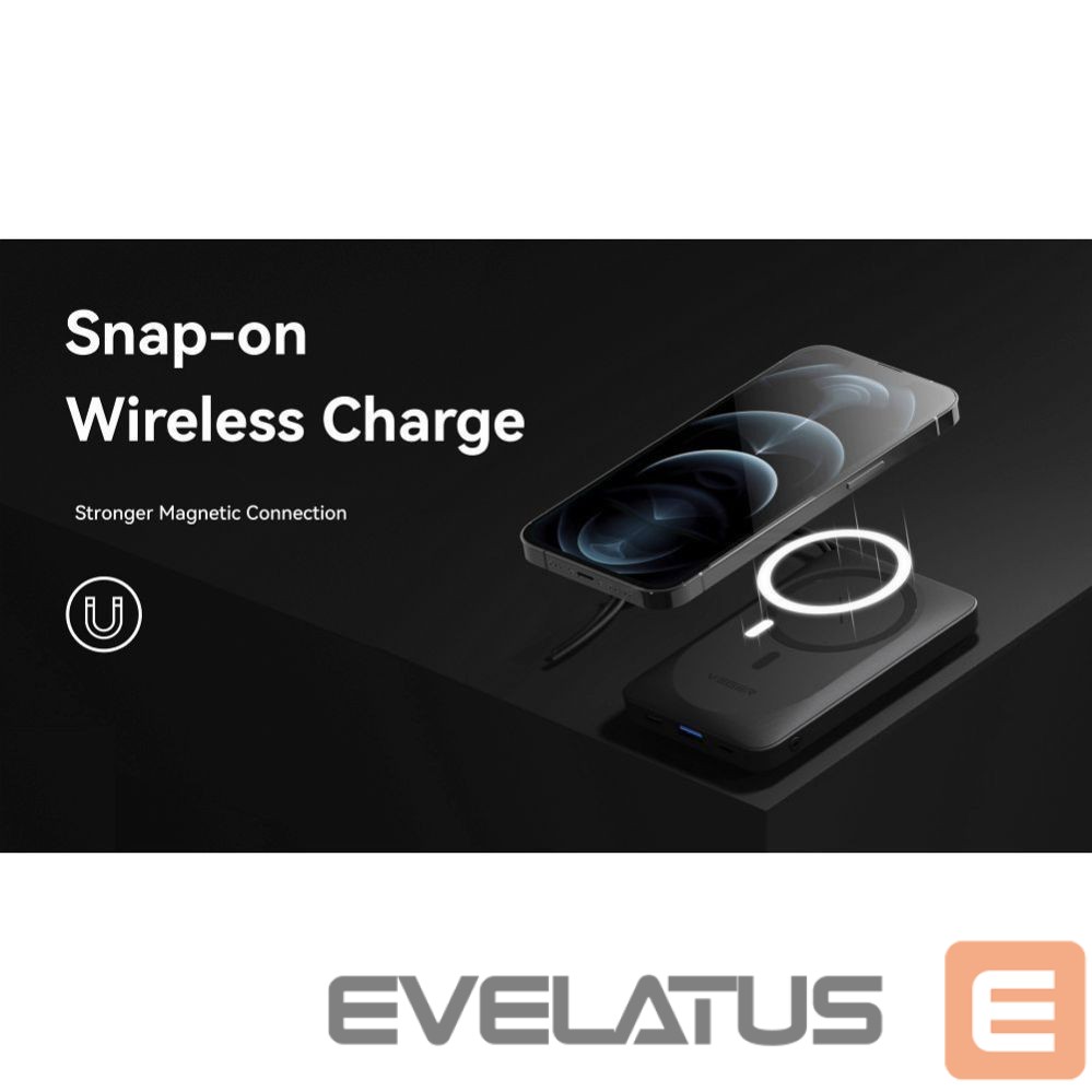 Внешний аккумулятор Veger Powerbank compatible with Magsafe Veger MagOn (VP1151 / W1151) PD QC3.0 2A 20W with wireless charging 10000 mAh white