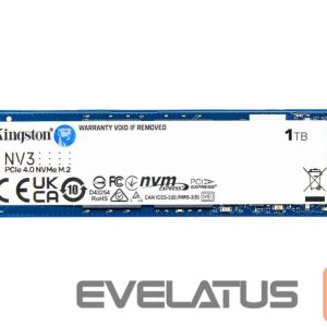 Жесткий диск SSD Kingston  SSD | NV3 | 1000 GB | SSD form factor M.2 2280 | Solid-state drive interface PCIe NVMe Gen 4.0 (x4) | Read speed 6000 MB/s | Write speed 4000 MB/s 