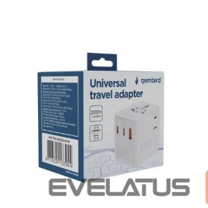 Адаптер Gembird  TPA-1A2C20-01-W Universal travel power adapter, 20 W, white | 