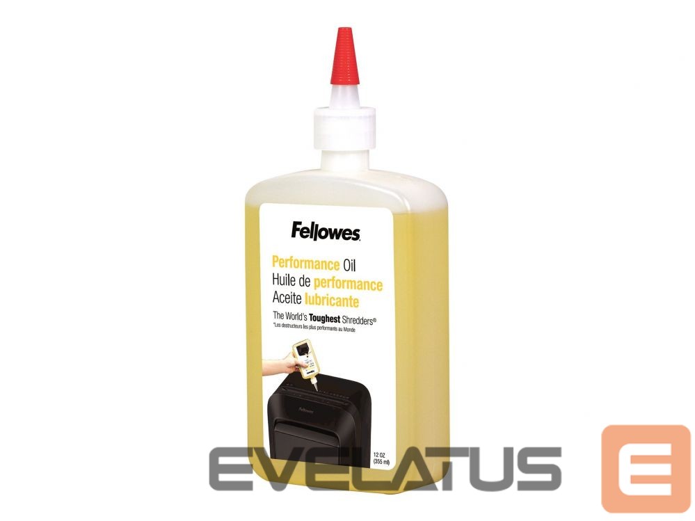 Офисные принадлежности Fellowes | Shredder Oil 355 ml | For use with all cross-cut and micro-cut shredders. Oil shredder each time wastebasket is emptied or a minimum of twice a month. Plastic squeeze bottle with extended nozzle ensures complete coverage