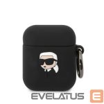 Чехол на заднюю панель Karl Lagerfeld - Karl Lagerfeld 3D Logo NFT Karl Head Silicone Case for AirPods 1/2 Black 