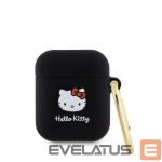 Чехол для наушников Hello Kitty - Liquid Silicone 3D Kitty Head Logo Case for AirPods 1/2 Black