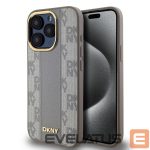 Чехол на заднюю панель DKNY Apple DKNY PU Leather Checkered Pattern Magsafe Case for iPhone 15 Pro Beige 