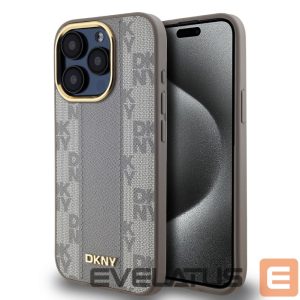 Чехол на заднюю панель DKNY Apple DKNY PU Leather Checkered Pattern Magsafe Case for iPhone 15 Pro Max Beige 