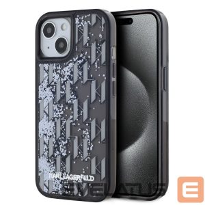 Чехол на заднюю панель Karl Lagerfeld Apple Karl Lagerfeld Liquid Glitter Monogram Gradient Case for iPhone 15 Black 