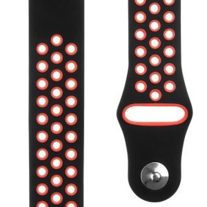 Ремешок Tactical  20mm Double Silicone Watch Band Black Red