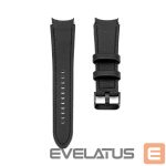 Ремешок Connect  20mm Silicone Patch Leather Watch Strap (130mm M/L) Black