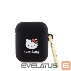 Чехол для наушников Hello Kitty Apple Airpods 1/2 cover czarny Silicone 3D Kitty Head Black