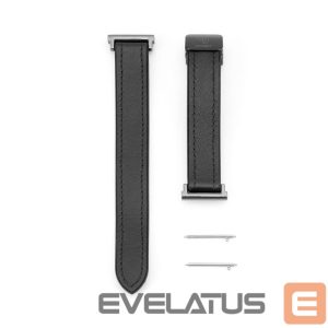 Ремешок Connect  22mm Silicone Leather Watch Strap with Magnetic Black