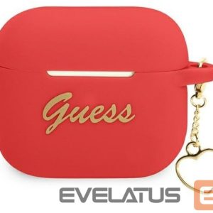 Чехол для наушников Guess Apple AirPods 3 cover Silicone Charm Heart Collection Red
