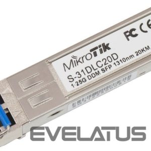 Сервер - Прочие аксессуары Mikrotik  S-31DLC20D SFP, Single-Mode Fiber, Dual LC, 10/100/1000 Mbit/s, Wavelength 1310 nm, Maximum transfer distance 20000 m, -40 to +70C 