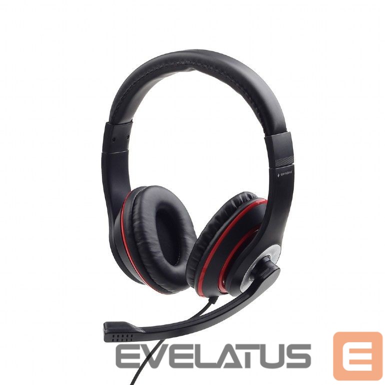Материнская плата для процессоров AMD Gembird Stereo headset MHS-03-BKRD Built-in microphone, On-Ear, 3.5 mm, Black colour with red ring