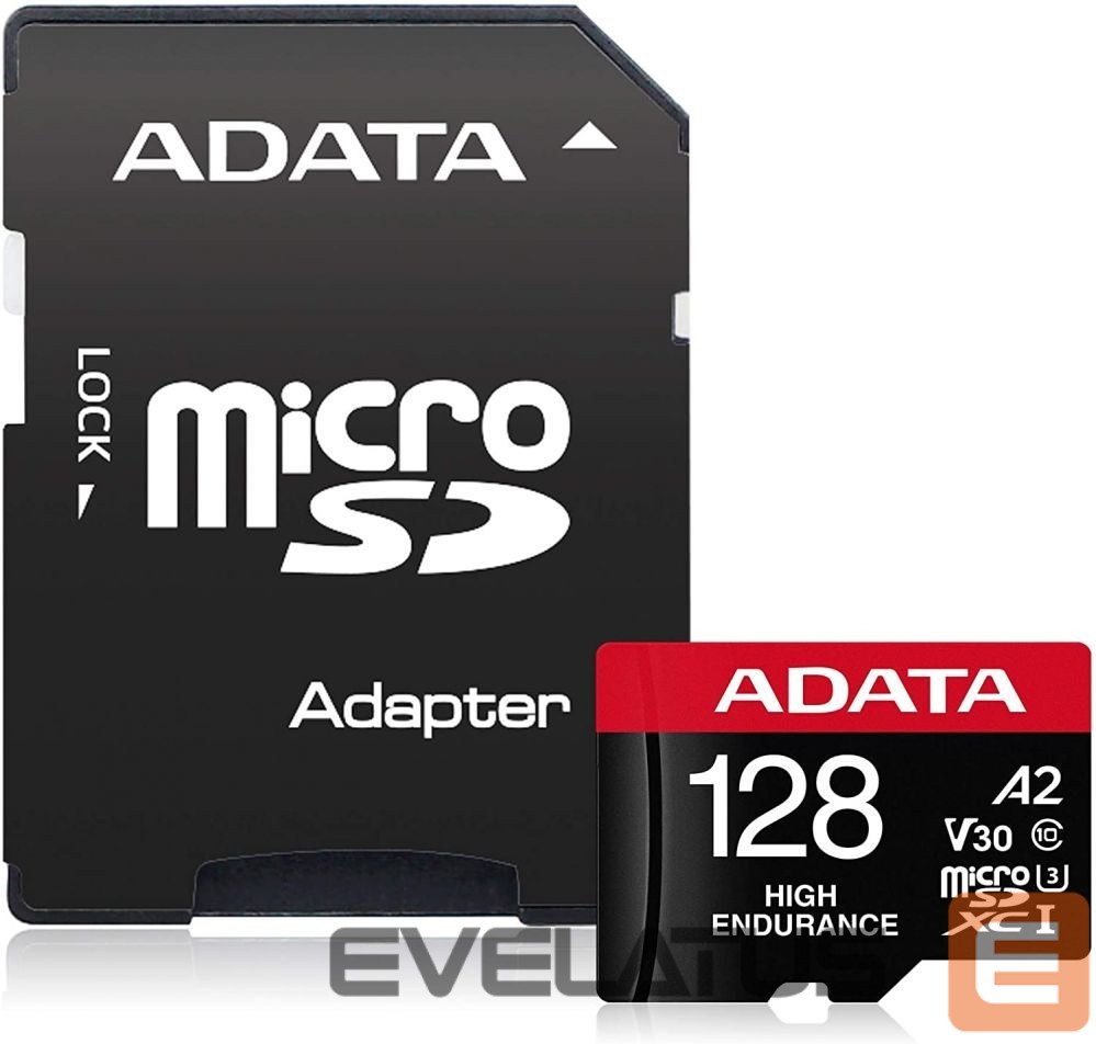 Карты памяти ADATA AUSDX128GUI3V30SHA2-RA1 Memory Card 128 GB, MicroSDXC, Flash memory class 10, Adapter, 80 MB/s, 100 MB/s