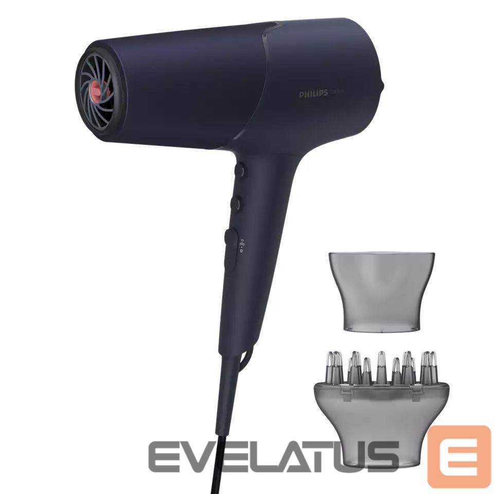 Защита лица Philips Hair Dryer BHD510/00 2300 W, Number of temperature settings 3, Ionic function, Diffuser nozzle, Blue/Metal