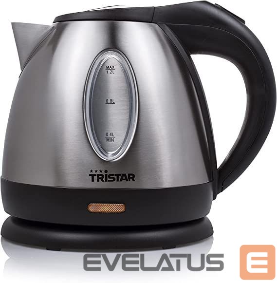 Чайник Tristar Jug Kettle WK-1323 Standard, 1500 W, 1.2 L, Stainless steel, 360° rotational base, Silver