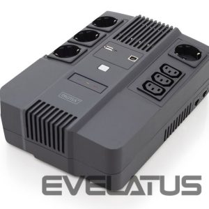 Серверы Digitus  All-in-One UPS, 600VA/360W, LED 12V/7Ah x1, 4x CEE 7/7,3x IEC C13, USB, RJ45 