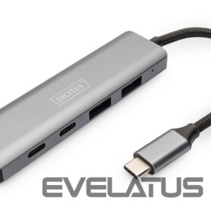 Кабель Digitus  USB-C 4 Port HUB 2x USB-A + 2x USB-C Gen2 DA-70245 