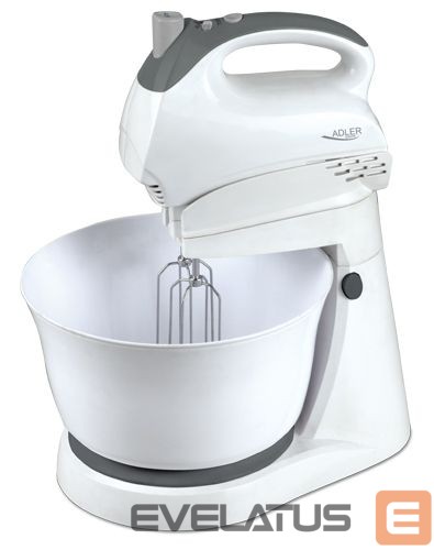 Миксеры и блендеры Adler Mixer AD 4202 Mixer with bowl, 300 W, Number of speeds 5, Turbo mode, White