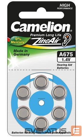 Другой аксессуар для компьютера Camelion A675/DA675/ZL675, Zinc air cells, 6 pc(s)