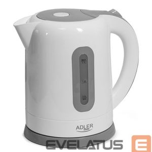 Чайник Adler  Kettles AD 1234 Standard kettle, Plastic, White, 2200 W, 1.7 L, 360° rotational base 