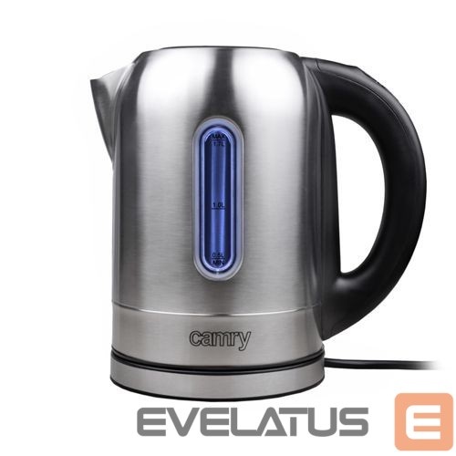 Чайник Camry Kettle CR 1253 With electronic control, 2200 W, 1.7 L, Stainless steel, Stainless steel, 360° rotational base
