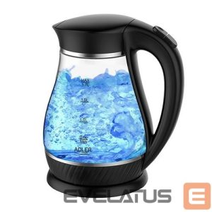 Чайник Adler  Kettle  AD 1274  Standard, Plastic, glass, Black/ transparent, 2200 W, 360° rotational base, 1.7 L 